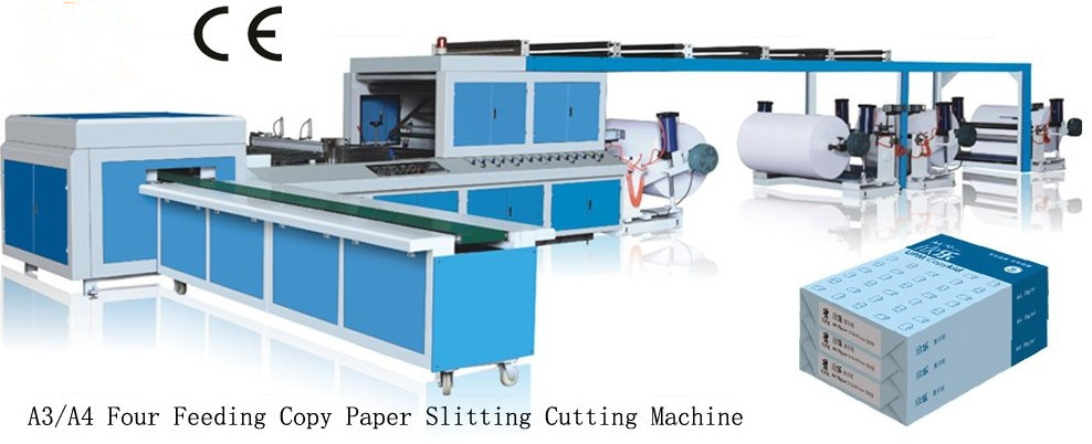 A3/A4 Four Feeding Copy Paper Slitting Cutting Machine